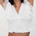 ZARA WHTE RUFFLED BLOUSE CROP TOP XS Photo 2