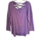 Apana  Womens Sz 2X Purple Long Sleeve Stretch Strappy Back Yoga Gym Top Shirt Photo 0