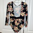 Roxy  -NWT- Garden Long Sleeve Surf Wetsuit One Piece Swim Black Floral | Large Photo 6