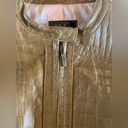 Cole Haan  Collection Lambskin Crocodile Texture Leather Jacket Size Large Photo 3