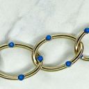 Coldwater Creek  Gold Tone Blue Studded Chain Link Necklace Photo 6