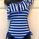 Beachsissi NWT  blue and white striped one piece swimsuit - small Photo 0