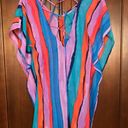 Beach Club Palisades  Women Colorful Sheer Swimsuit Cover-Up Tassels Size XS/S Photo 2