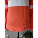 Crown & Ivy  Women's Orange & White Cotton Round Neck Long Sleeve Top Blouse M Photo 2