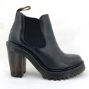 Dr. Martens Hurston Black Leather Chunky Heeled Chelsea Boots Ankle Boots Size 7 Photo 4