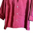 Coldwater Creek  Top Womens 1X Burgundy Textured Button Up Blouse Shirt Ladies Photo 2