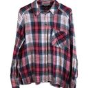 Topshop  Flannel Button Down Shirt Size 8 Photo 0