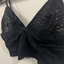 Aerie NWT  Cable Lace Longline Black Bralette - Size Medium Photo 3