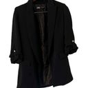 ZARA  Black Rolled Up Open Blazer Jacket Photo 5