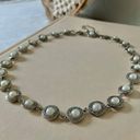 American Vintage Vintage “Vigil” Silver Tone Engraved Pearl Necklace Victorian Revival Classic  Photo 0