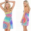 Luli Fama Rainbow Printed Mini Dress Photo 1