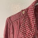 Velvet Heart  Button Down Shirt Red White Gingham Photo 8