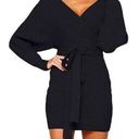 NEW Batwing Sleeve Wrap Knit Backless Pullover Sweater Dress M NO BELT Size M Photo 0