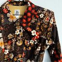 Ivy Jane  Brown Groovy Flower Corduroy Long Coat. Size Medium Photo 2