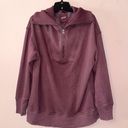 Aerie Burgundy Down To Earth Quarter Zip Oversized Pullover Size S NWOT! Photo 1