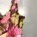 Lilly Pulitzer Vintage Brown Pink Floral Silk Ruffle Bow Y2K Preppy Tank Top 4 Photo 1