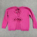 ee:some  Womens Back Tie Sweater Medium Pink Eyelash Faux Fur Ribbed Trim NEW Photo 3