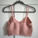 Aerie  Women's M Textured Rib Knit Crop Top Blush Pink Corset Style TikTok Viral Photo 2