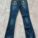 GRACE IN LA  Women's Feather Embroidered Stonewashed Bootcut Stretch Jeans Sz 26 Photo 3