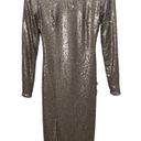 Dress the Population NWOT  Gold Printed Sequin Long Sleeve Midi Dress Photo 0