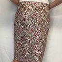 Charter Club  Womens Paisley Pencil Skirt Cream Brown Yellow Red 10 Elastic Waist Photo 3