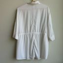 l*space L* Anthropologie Pacifica Button Down Cinch Waist Coverup Tunic White XS/S Photo 4