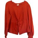 Pilcro  Anthropologie Twist-Front Sweatshirt Size: Large Color Copper EUC Photo 2