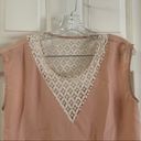 Maison Jules  Peach/Cream Lace Accent Blouse Medium Photo 3