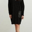 Joseph Ribkoff NEW  Leatherette Accent Black Relax Fit Long Sleeve Dress Size 10 Photo 0