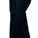 Wilfred Aritzia  Womens Pleated Beaune Sheer Chiffon Wrap Dress Size XXS Black Photo 1