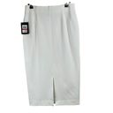 DKNY  White Pull On Ponte Ivy Back Slit Stretch Evening Pencil Midi Skirt XS NWT Photo 2