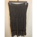 American Vintage Vintage Black Maxi Length Crochet Elastic Waist Boho Skirt Size Small Photo 5