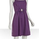 Shoshanna 𝅺 Violet Cotton Pique Buckled Tank Dress Photo 0