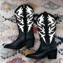 Forever 21 Two-Tone Black & White Cowboy Boots 6 Photo 4