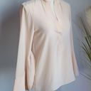 Alexis , 100% Silk Peach Pink Ruffle Flare Scallop Sleeve Blouse Top, XS, 4 6 Photo 3