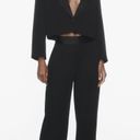 ZARA blazer cropped satin elements oversize casual suit jacket Photo 4