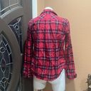 Roxy  red plaid button up collared shirt Photo 4