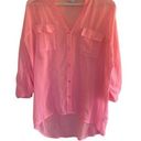 Candie's Candie’s pink sheer button down large blouse Photo 0