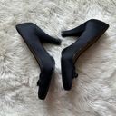 DKNY  Black Satin Square Toe Heels Women's 6.5 Photo 2