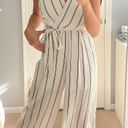 Nordstrom White / Black Striped Jumpsuit Photo 0