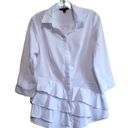 Zac and Rachel  Women's White 3/4 Sleeve Shirt Size Medium Photo 0