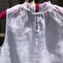 Harvé Benard NEW Harve Benard White linen high neck sleeveless blouse L Photo 3