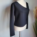 Abercrombie & Fitch , New Black Asymmetrical Stretch Ponte Knit Top Size Large Photo 4