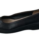 Salvatore Ferragamo  Vintage 90s Black Pebbled Leather Slip On Platform Loafers Photo 2