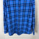 st. john's bay St. John’s Bay Blue Plaid Classic Fit Flannel Shirt Size M Unisex Photo 3