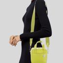 Kara Pinch Shoulder Leather Bag Lemon Lime Yellow-Green Citrus Highlighter Neon Photo 3