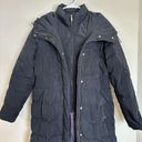 Cole Haan  Signature Black Down Feather‎ Taffeta Bib Puffer Coat size Large Photo 2