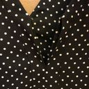 Rebecca Minkoff  Polka Dot Deep V Neck Tie Long Sleeve Blouse Black White Small Photo 6