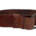 Abercrombie & Fitch Genuine Leather Braided Brass O Ring Buckle Belt Size Small Photo 0