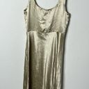 Vince  Crinkle Satin Sleeveless Fitted Midi Slip Dress Gold Womens Size 10 Photo 6